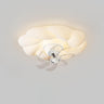 Flush Mount Modern White Cloud Ceiling Fan with Light Image - 2