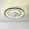 Flush Mount Remote Control Geometric Ceiling Fan Light Image - 2