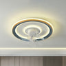 Flush Mount Remote Control Geometric Ceiling Fan Light Image - 3