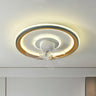 Flush Mount Remote Control Geometric Ceiling Fan Light Image - 6