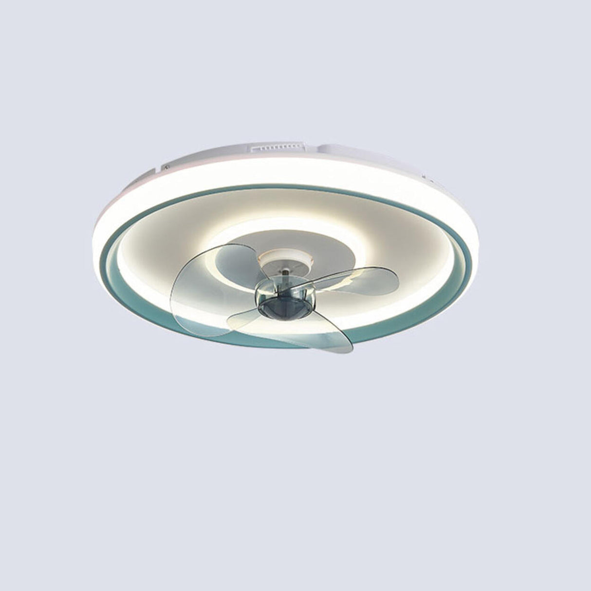 Flush Mount Round Simple Dimming LED Ceiling Fan Light Image - 10