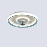 Flush Mount Round Simple Dimming LED Ceiling Fan Light Image - 10