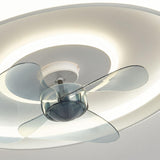 Flush Mount Round Simple Dimming LED Ceiling Fan Light Image - 24