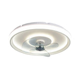 Flush Mount Round Simple Dimming LED Ceiling Fan Light Image - 5