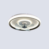 Flush Mount Round Simple Dimming LED Ceiling Fan Light Image - 6