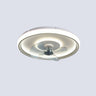 Flush Mount Round Simple Dimming LED Ceiling Fan Light Image - 8