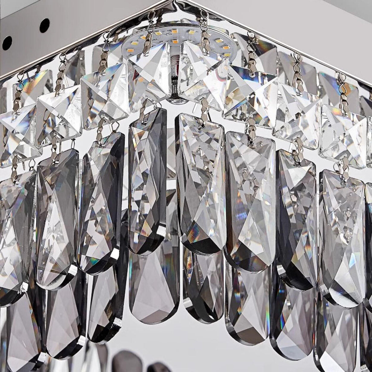 Flush Mount Round Transparent Crystal Ceiling Lamp   Image - 10