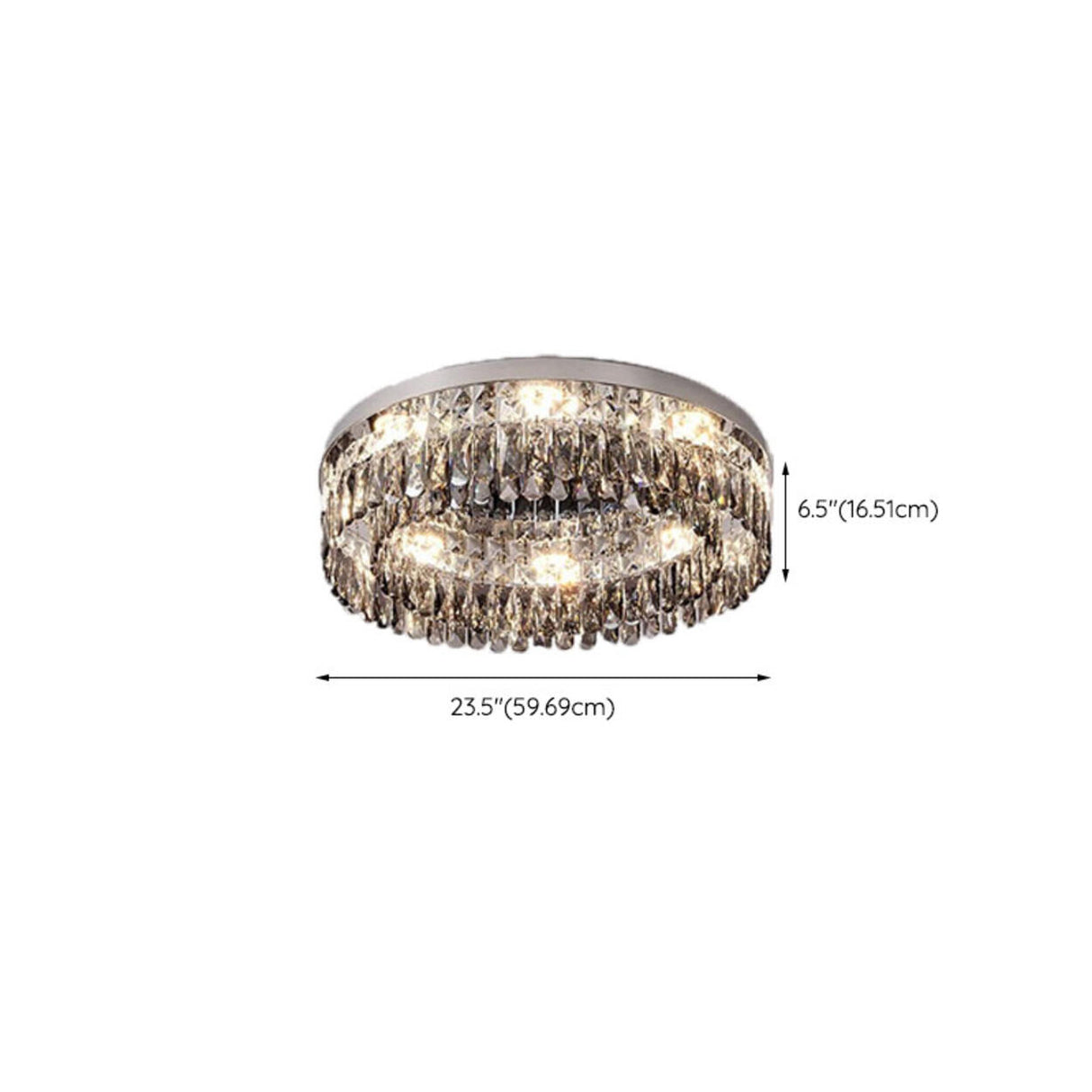 Flush Mount Round Transparent Crystal Ceiling Lamp   Image - 14