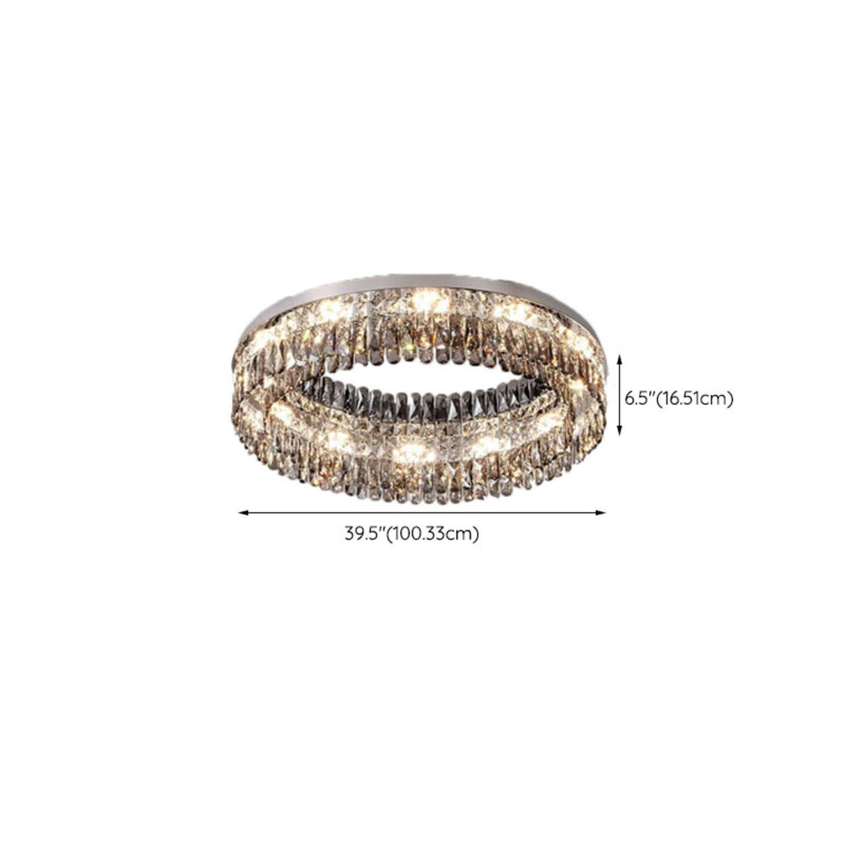 Flush Mount Round Transparent Crystal Ceiling Lamp   Image - 16