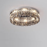 Flush Mount Round Transparent Crystal Ceiling Lamp   Image - 2