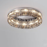 Flush Mount Round Transparent Crystal Ceiling Lamp   Image - 5