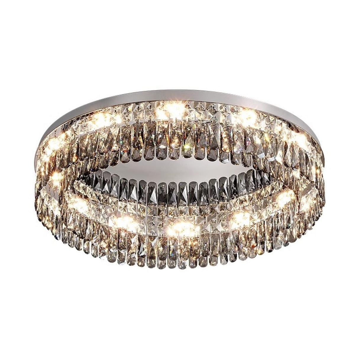 Flush Mount Round Transparent Crystal Ceiling Lamp   Image - 9