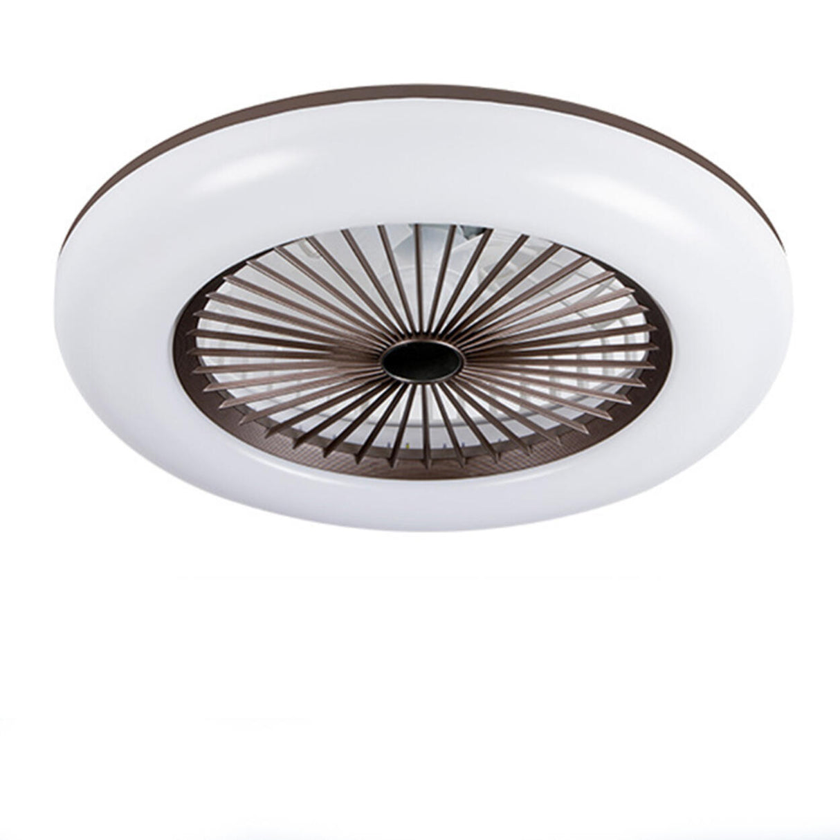 Flush Mount Simplicity Round Ceiling Fan with Light Image - 2