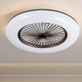 Flush Mount Simplicity Round Ceiling Fan with Light Image - 3