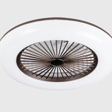 Flush Mount Simplicity Round Ceiling Fan with Light Image - 6