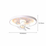 Flush Mount White Ring Ceiling Fan with LED Light Image - 15