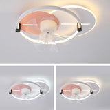 Flush Mounted Round Dimming Ceiling Fan with LED Light Image - 13