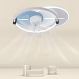 Flush Mounted Round Dimming Ceiling Fan with LED Light Image - 22