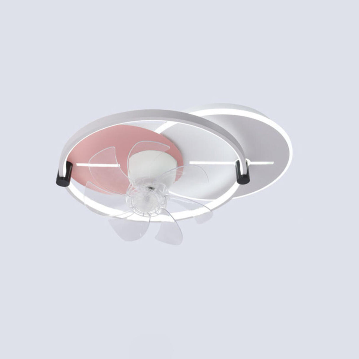 Flush Mounted Round Dimming Ceiling Fan with LED Light Image - 8