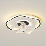 Flush Round Wave Modern Remote Ceiling Fan with Light Image - 6