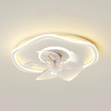 Flush Round Wave Modern Remote Ceiling Fan with Light Image - 7