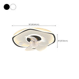 Flush Round Wave Modern Remote Ceiling Fan with Light #size