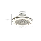 Flush Round White Bladeless Ceiling Fan with LED Light #size