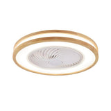 Flush Simple Round Remote Bladeless Ceiling Fan Light Image - 10