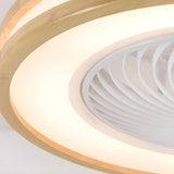 Flush Simple Round Remote Bladeless Ceiling Fan Light Image - 12