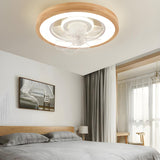 Flush Simple Round Remote Bladeless Ceiling Fan Light Image - 20