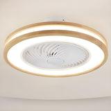 Flush Simple Round Remote Bladeless Ceiling Fan Light Image - 7