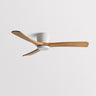 Flush Solid Wood 3 Blade Simple Ceiling Fan with Light Image - 6