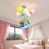 Fly House Ball Metal Kids Room Colorful 6-Light Chandelier Image - 5