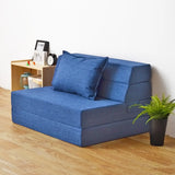 Foldable Armless Khaki King Compact Linen Standard Futon Image - 3