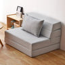 Foldable Armless Khaki King Compact Linen Standard Futon Image - 5