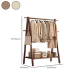 Foldable Beech Wood Nut-Brown Shelves Hooks Coat Rack #size