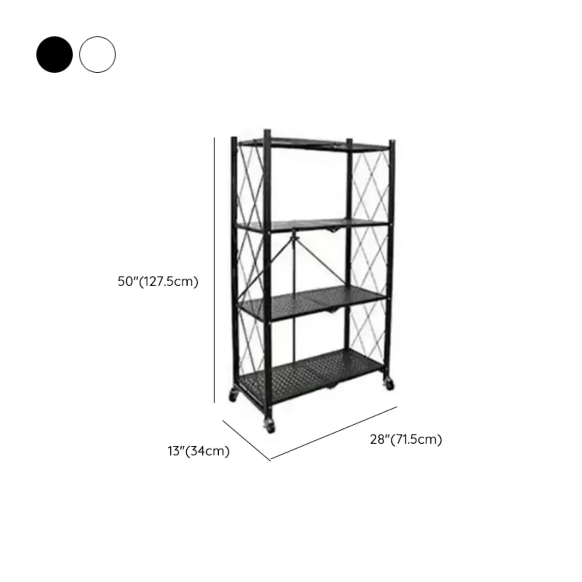 Foldable Black Steel Microwave Shelf Baker's Rack Image - 15