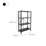 Foldable Black Steel Microwave Shelf Baker's Rack Image - 15