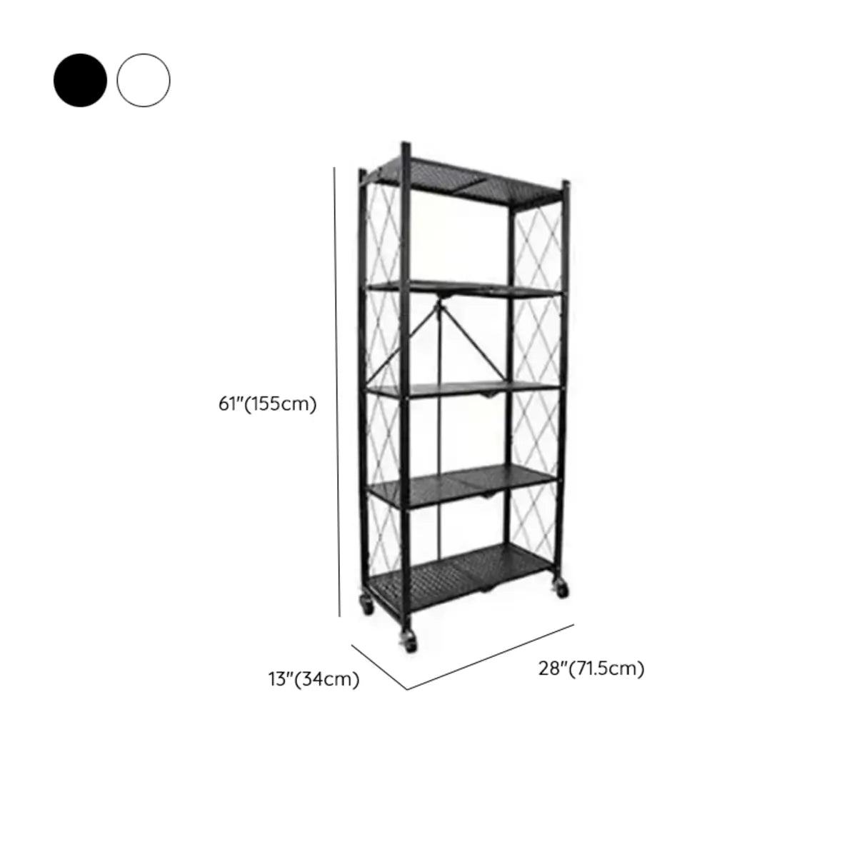 Foldable Black Steel Microwave Shelf Baker's Rack Image - 16