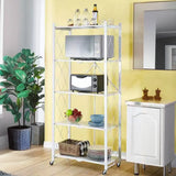 Foldable Black Steel Microwave Shelf Baker's Rack Image - 9