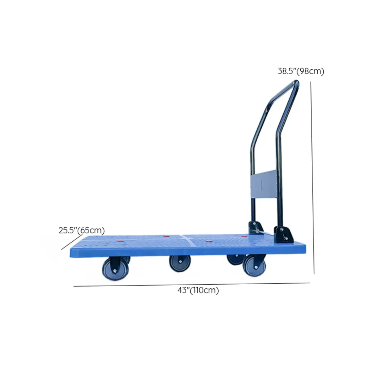 Foldable Blue Powder Coated Finish Casters Utility Cart Image - 10