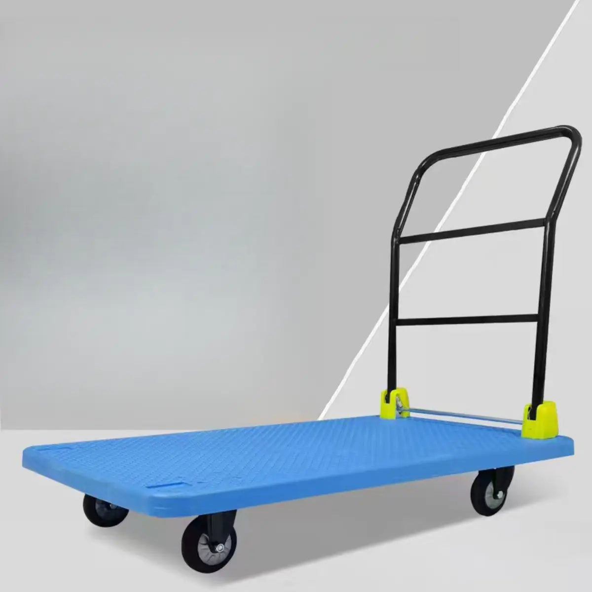 Foldable Blue Powder Coated Finish Casters Utility Cart Image - 5