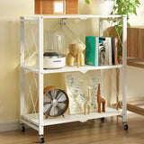 Foldable Iron Frame Microwave Shelf Baker's Rack Image - 11