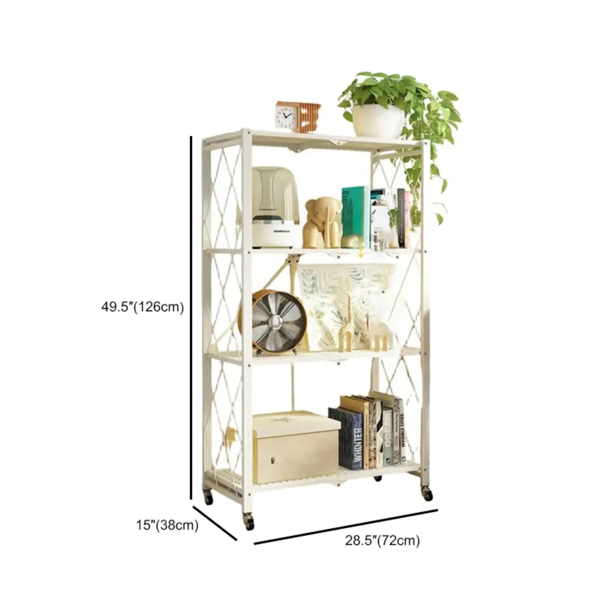 Foldable Iron Frame Microwave Shelf Baker's Rack Image - 19