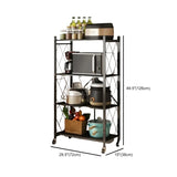 Foldable Iron Frame Microwave Shelf Baker's Rack Image - 20