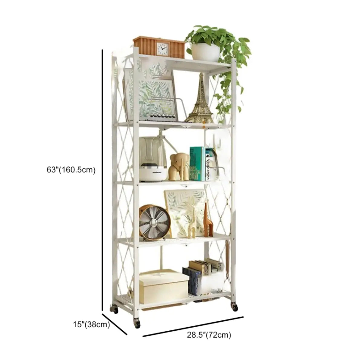 Foldable Iron Frame Microwave Shelf Baker's Rack Image - 21