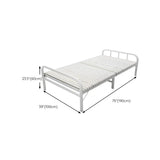 Foldable Iron Headboard Black Twin Space-Saving Slat Bed Image - 16