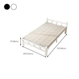 Foldable Iron Headboard Black Twin Space-Saving Slat Bed Image - 18