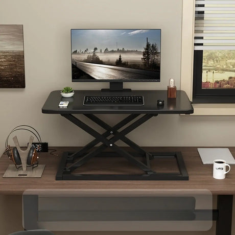 Foldable Keyboard Tray Trestle Standing Desk Converter Image - 2