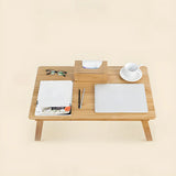 Foldable Natural Finish Wood Small H-Shape Writing Desk Image - 11